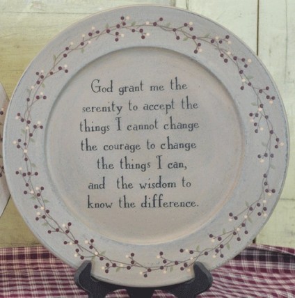 Primitive Wood Plate 30910S-Serenity Prayer Plate 