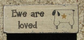 31392L - Ewe are Loved wood block 
