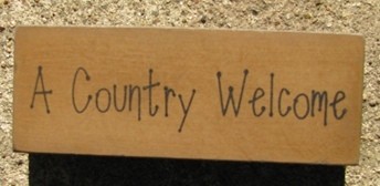 Primitive Wood Block 31417ACW - A Country Welcome Primitive Wood Block 31417ACW - A Country Welcome