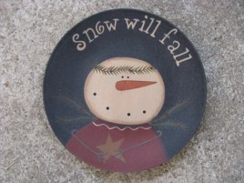 31430CS-Snow will fall Snowman Plate