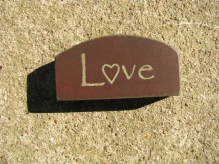 31469BR - Mini Love Arched wood Block Burgundy