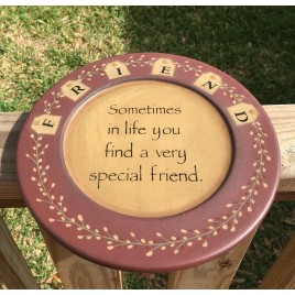 Primitive Wood Plate 31493D - Friend Tag  