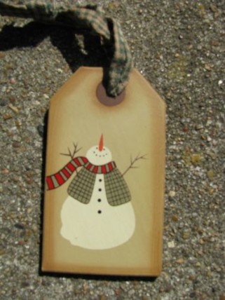 31617s Snowman Wood Gift Tag 31617s Snowman Wood Gift Tag