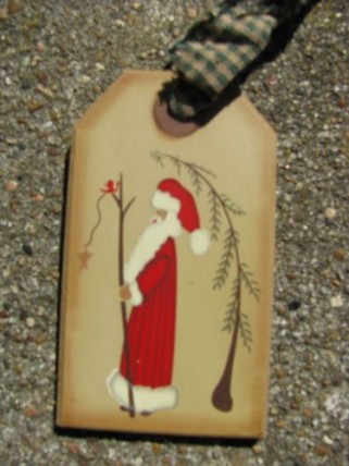 31617T-Santa Wood Gift Tag 31617T-Santa Wood Gift Tag