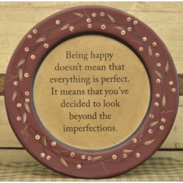 Being  Happy Wood Plate 