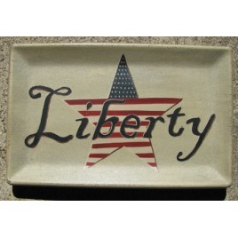 31674L - Liberty Rectangle star wood plate 