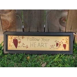 31828F - Follow Your Heart Black framed stitchery 