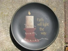 Primitive Wood Plate 32009 - Faith will Light the Way Primitive Wood Plate 32009 - Faith will Light the Way