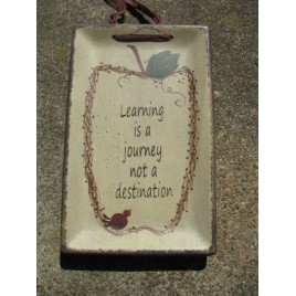 32093L- Learning is a Journey not a destination wood plate 