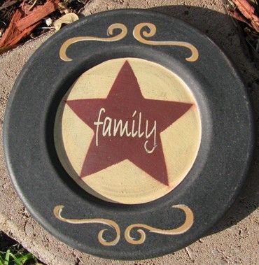 32156Y - Family Star wood plate 