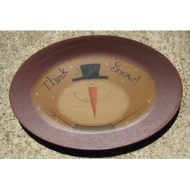32174TS - Think Snow Snowman wood plate 