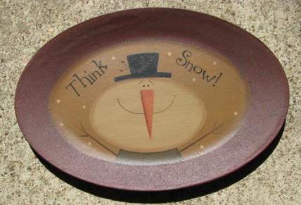 32174TS - Think Snow Snowman wood plate 