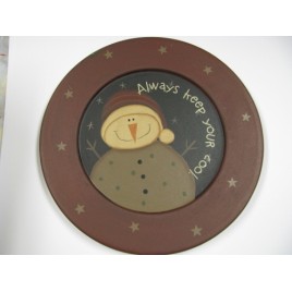 Snowman Wood Plate 32181A - Always Keep your Cool 