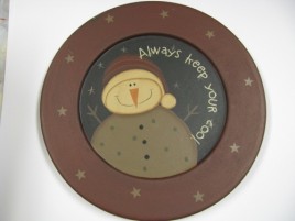 Snowman Wood Plate 32181A - Always Keep your Cool 