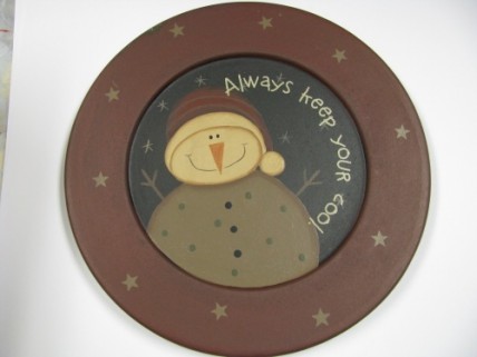 Snowman Wood Plate 32181A - Always Keep your Cool  Snowman Wood Plate 32181A - Always Keep your Cool