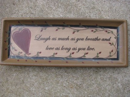 Primitive Wood Plate 32189 - Love & Laughter Primitive Wood Plate 32189 - Love & Laughter