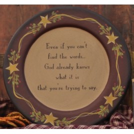 Primitive Wood Plate 32196- Even if you can't Find the Words 