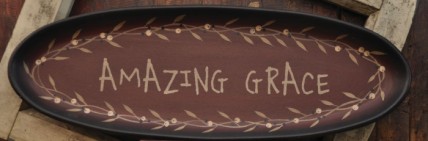 Primitive Wood Plate 32207- Amazing Grace Primitive Wood Plate 32207- Amazing Grace