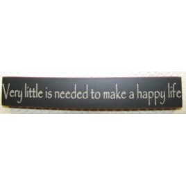32321VB - Very Little is Needed to make a happy home  mini wood block 