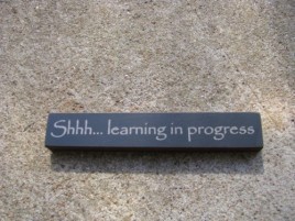 32322SB -Shh...Learning in Progress mini wood block 