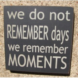 32348WB - We Do Not Remember Days we remember moments wood sign