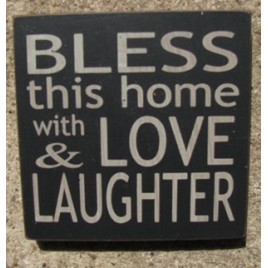 32348BB Bless This Home with Love and Laughter Wood Block 32348BB Bless This Home with Love and Laughter Wood Block
