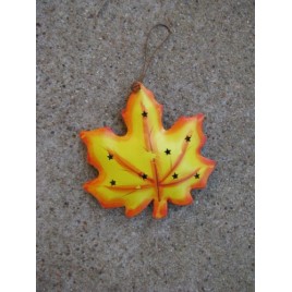 OR-331 Fall Leaf Metal Christmas Ornament 