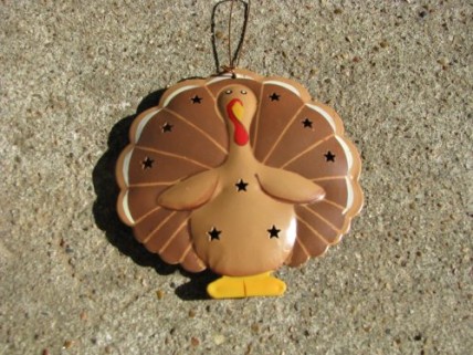  OR-332 Turkey Metal Ornament 