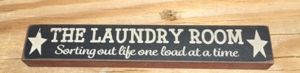 Primitive Wood Block 33246LR - MINI Sign The Laundry Room