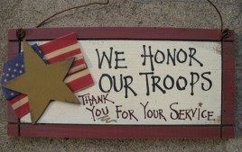 33576T - We honor our Troops wood sign 