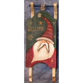 Primitive Wood Santa Sleigh 34043W-Santa Mini Wood Chirstmas Sleigh Ornament Primitive Wood Santa Sleigh 34043W-Santa Mini Wood Chirstmas Sleigh Ornament