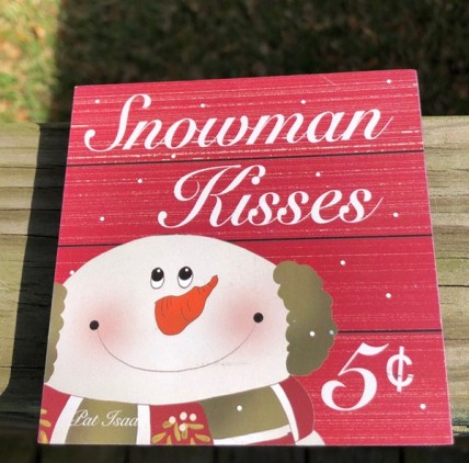 34189SK - Snowman Kisses Wood Block 34189SK - Snowman Kisses Wood Block