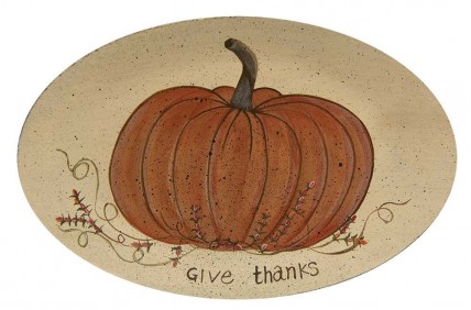 Give Thanks White Pumpkin Decorative Plate Give Thanks White Pumpkin Decorative Plate
