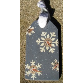JS34847SF-Snowman Snow Flake wood Tag JS34847SF-Snowman Snow Flake wood Tag