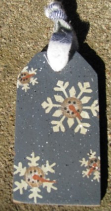 JS34847SF-Snowman Snow Flake wood Tag JS34847SF-Snowman Snow Flake wood Tag