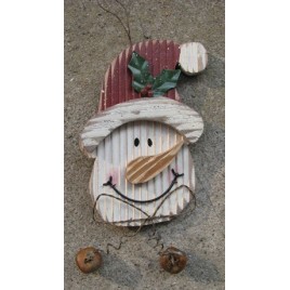  34906T- Santa Face w/2 Bells wood sign