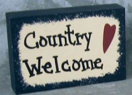 Primitive Wood Block 35111CW-Country Welcome Primitive Wood Block 35111CW-Country Welcome