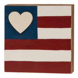 Heart Flag Square Block Heart Flag Square Block