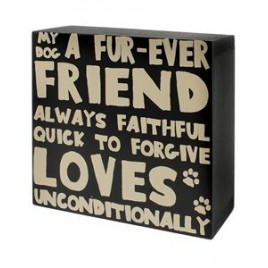 Wood Dog Box Sign 37152F - Furever Friend  