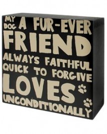 Wood Dog Box Sign 37152F - Furever Friend  