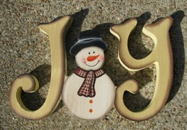 37223J - Joy wood snowman 