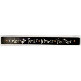 38163C-Celebrate Family * Friends * Traditions Wood block 