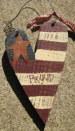  38233P-Proud Metal wood Star Heart