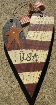 197USA - USA Heart Metal Wood Star 197USA - USA Heart Metal Wood Star