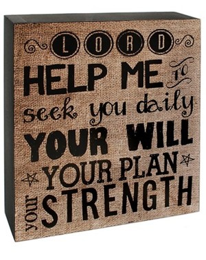 Primitive Wood Box Sign    38281H - Lord, Help Me seek you Daily 
