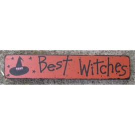 39018bw - Best Witches  mini Wood Block  39018bw - Best Witches  mini Wood Block