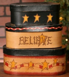 3B1278-Believe Nesting Boxes  set of 3 boxes 