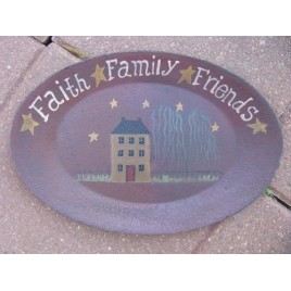 3W9652L  Faith Family Friends Oval Plate