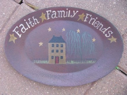 3W9652L  Faith Family Friends Oval Plate