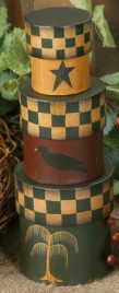 3B1226 - Folk Art set of 3Nesting Boxes 